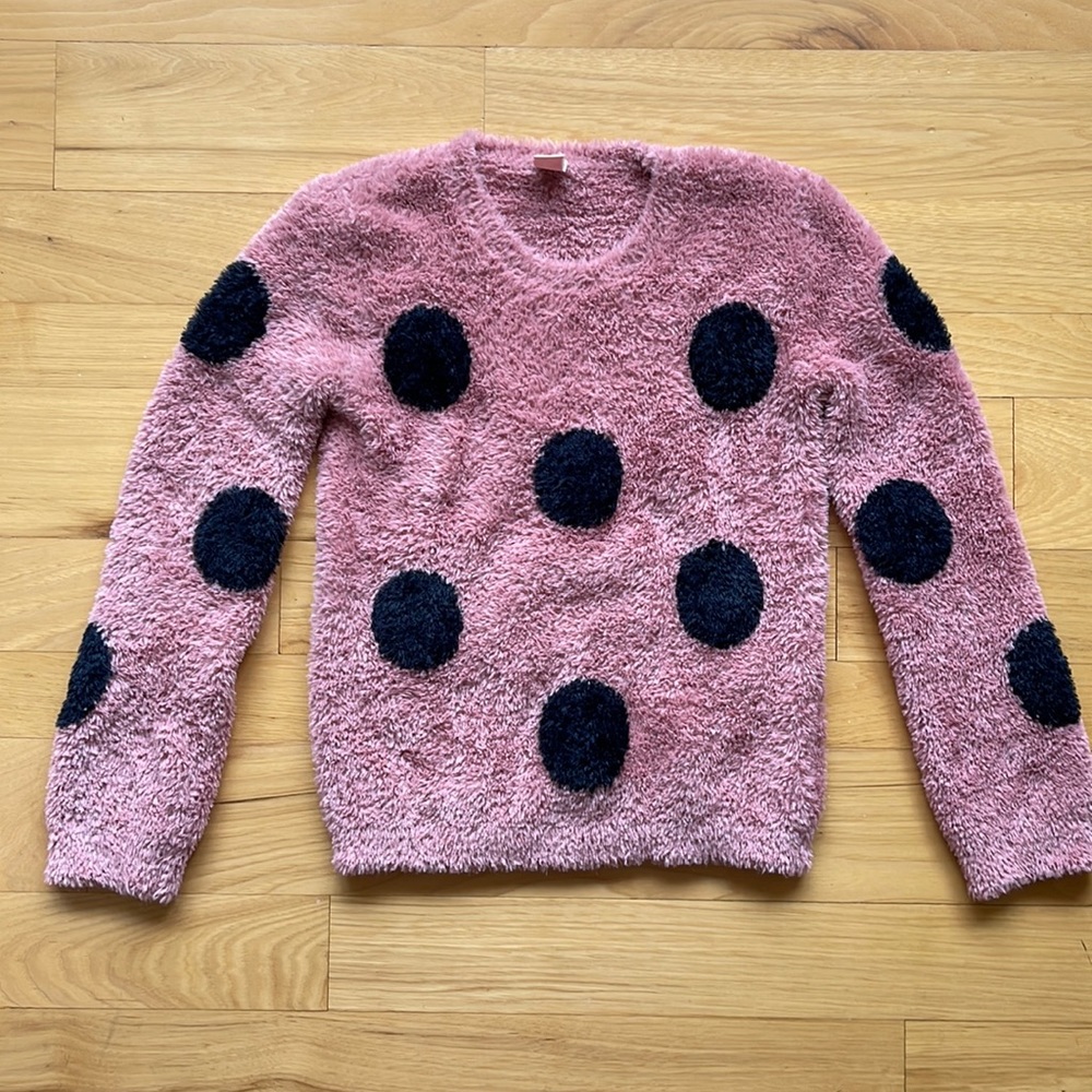 Harper Canyon Pink and Black Polka Dot Sweater